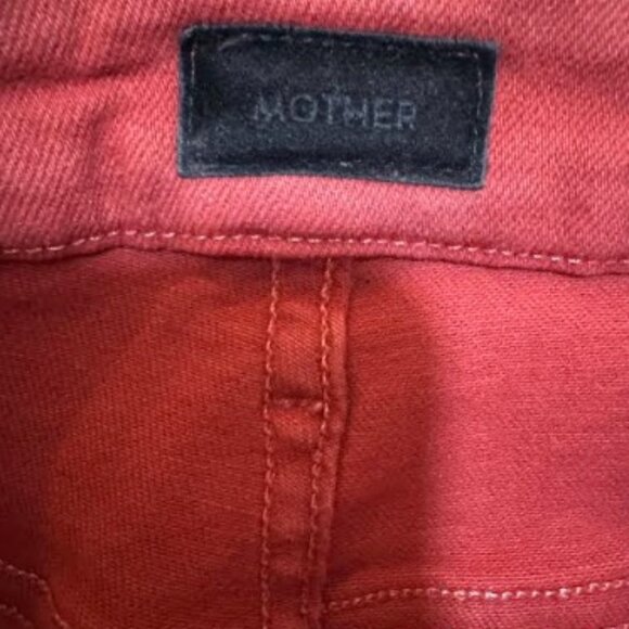 Mother Denim High Waisted Looker in Hot Rod Red - Picture 4 of 10